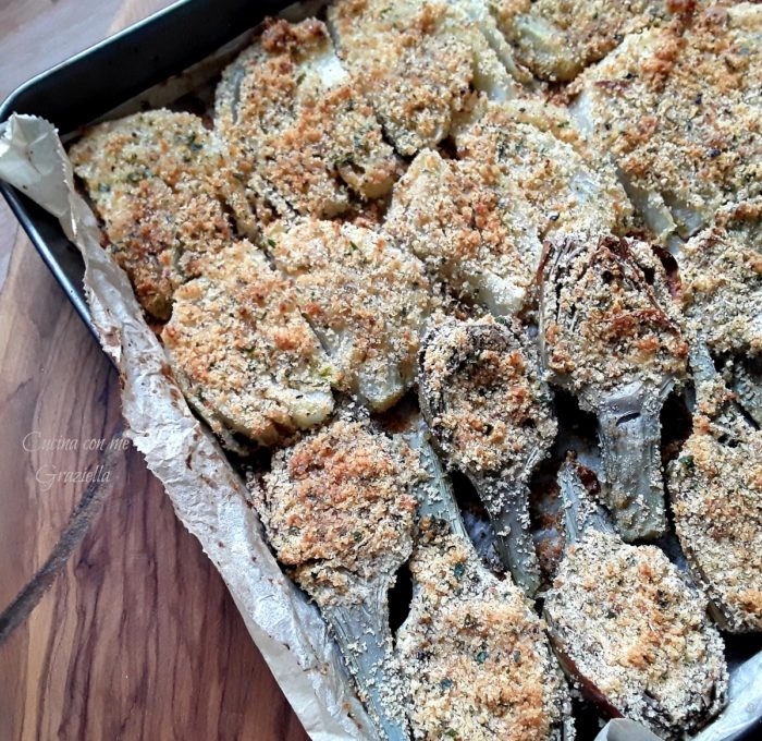 Carciofi e finocchi gratinati al forno