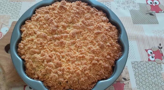 Sbriciolata con ricotta e nutella cotta