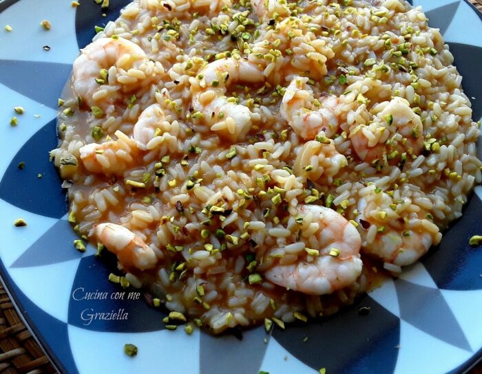 Risotto ai gamberetti limone e pistacchi