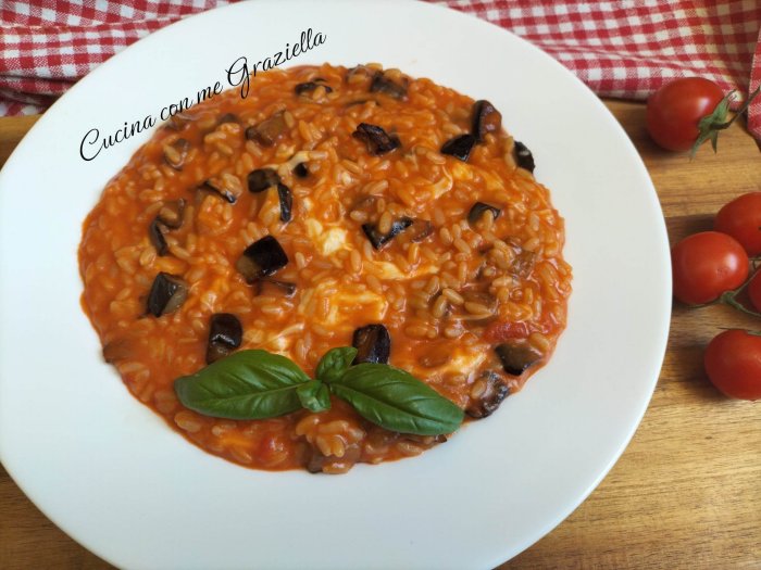 risotto alla parmigiana di melanzane
