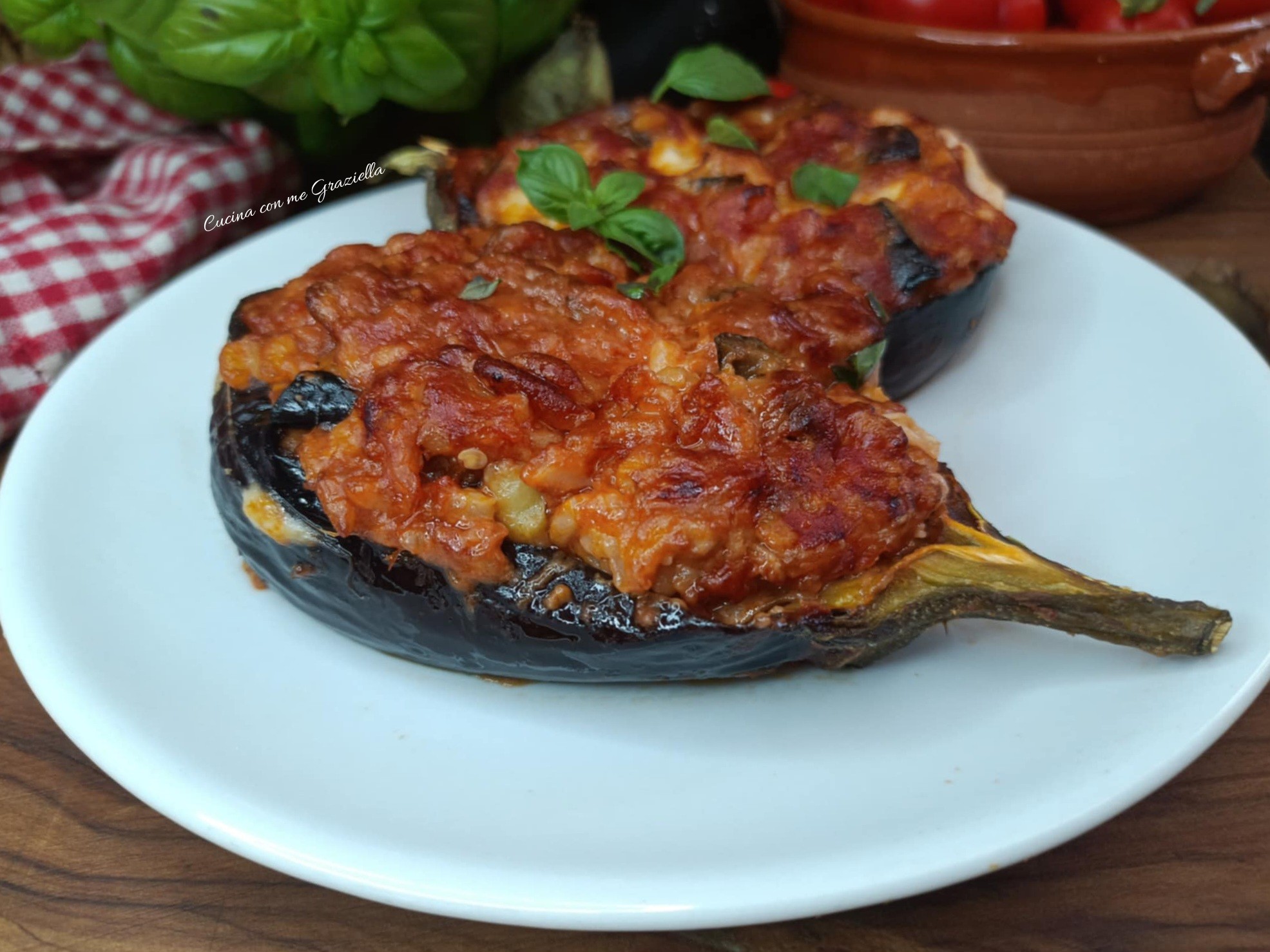 Melanzane ripiene di riso