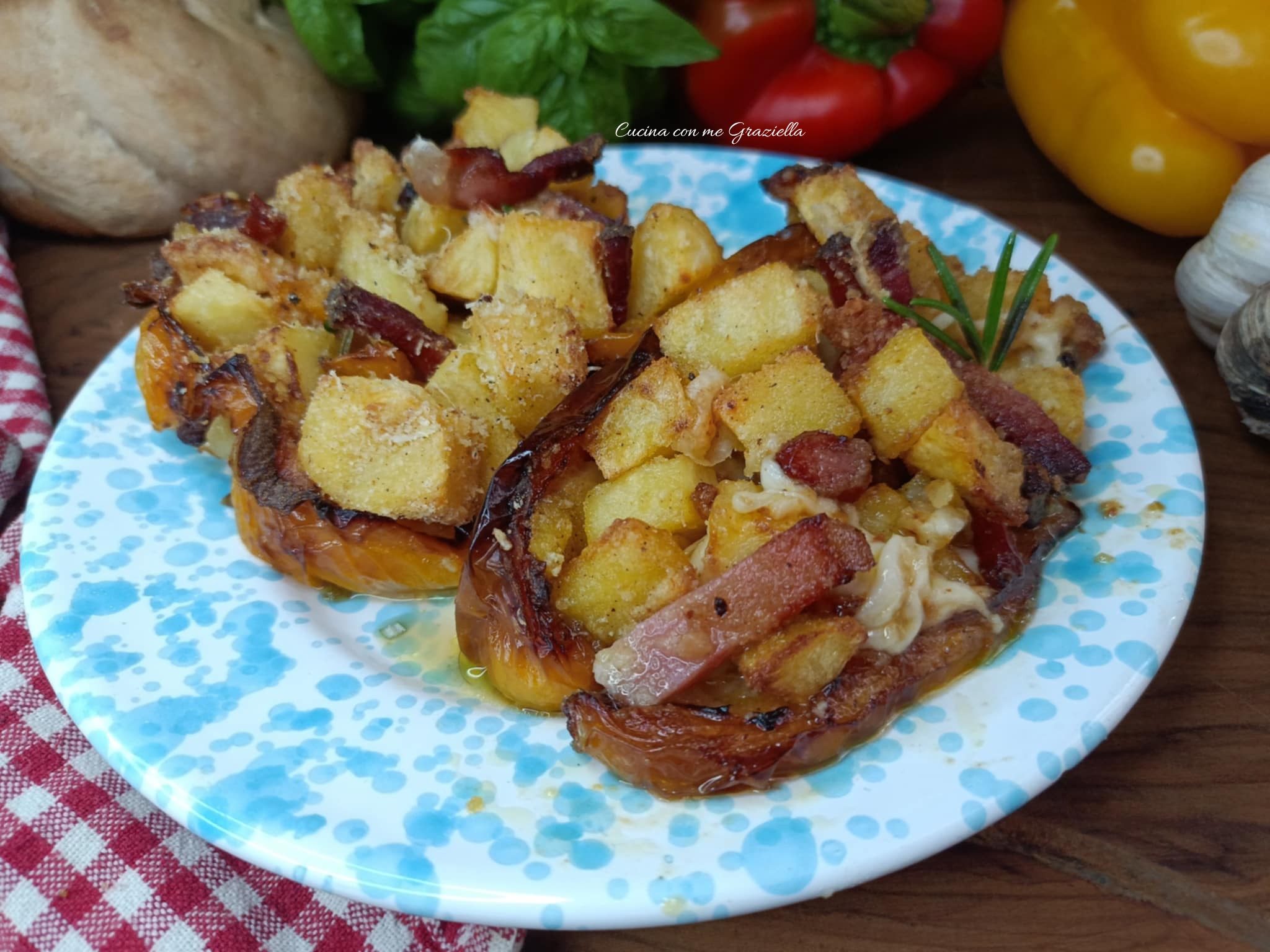 Peperoni ripieni di patate e speck