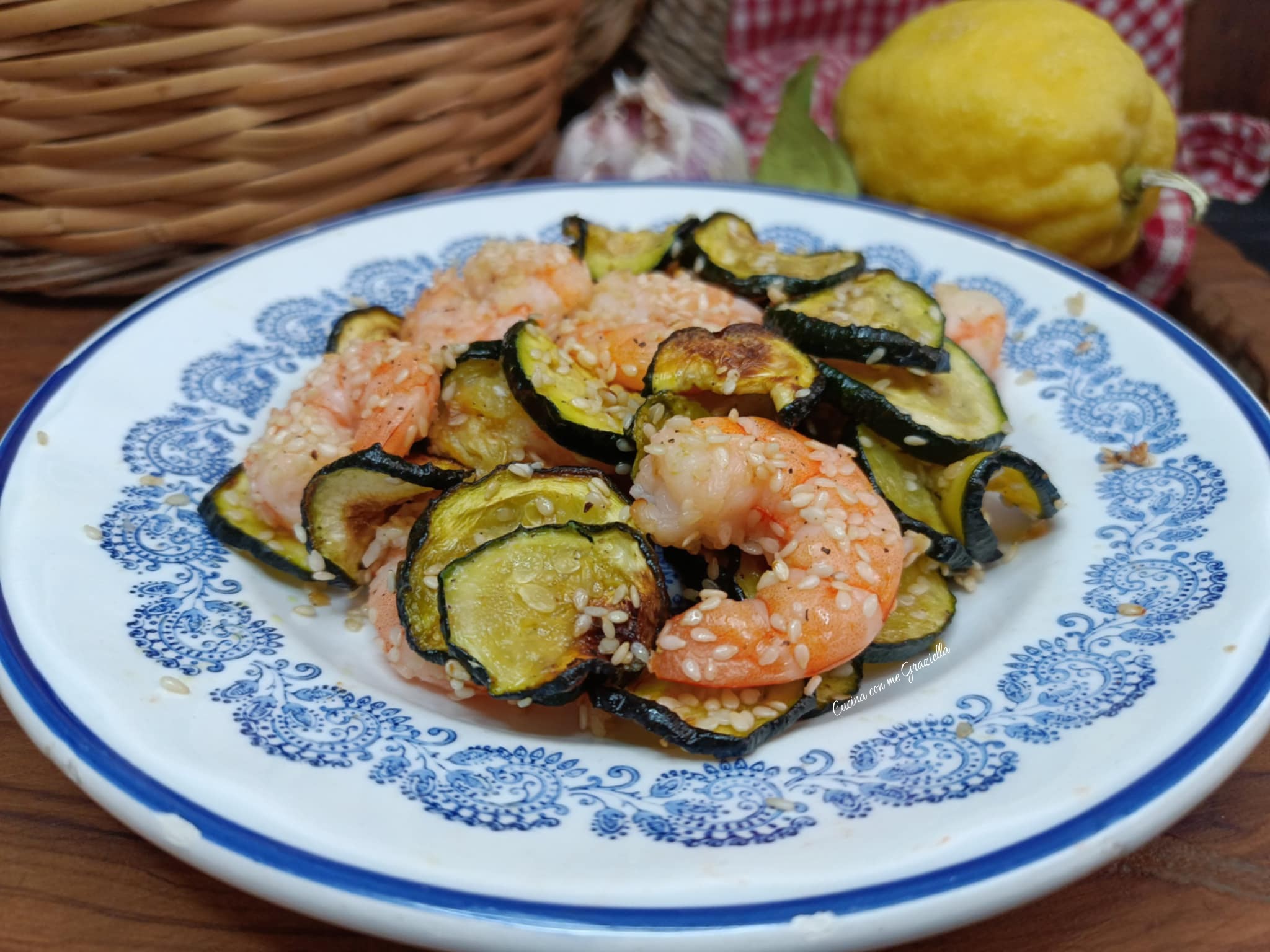 Zucchine e gamberetti gratinati