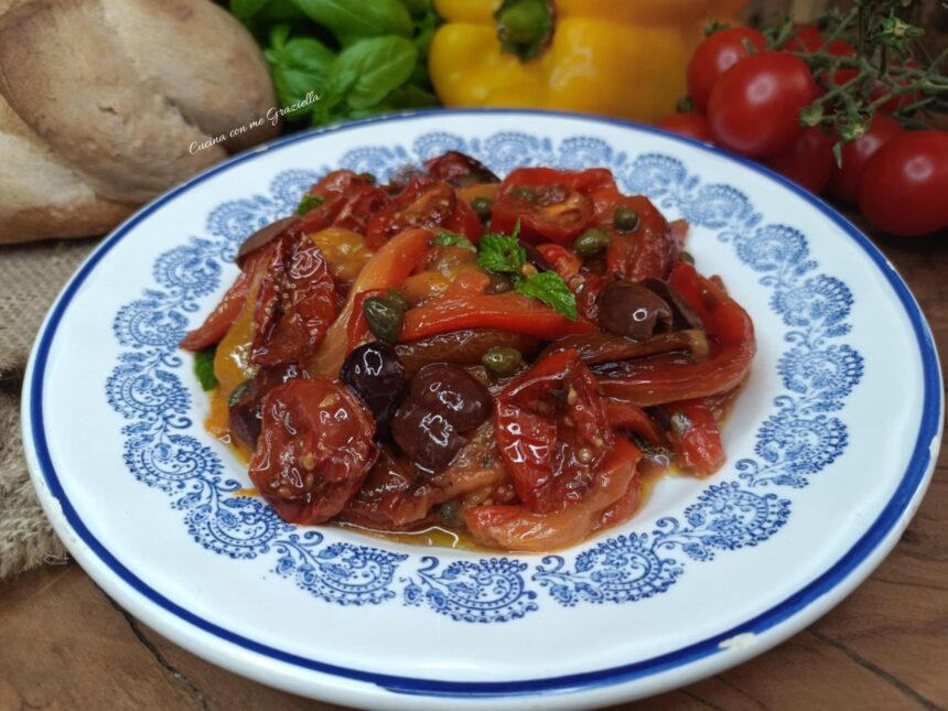 Insalata di peperoni e pomodori confit