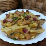 Pasta con zucca funghi e pancetta