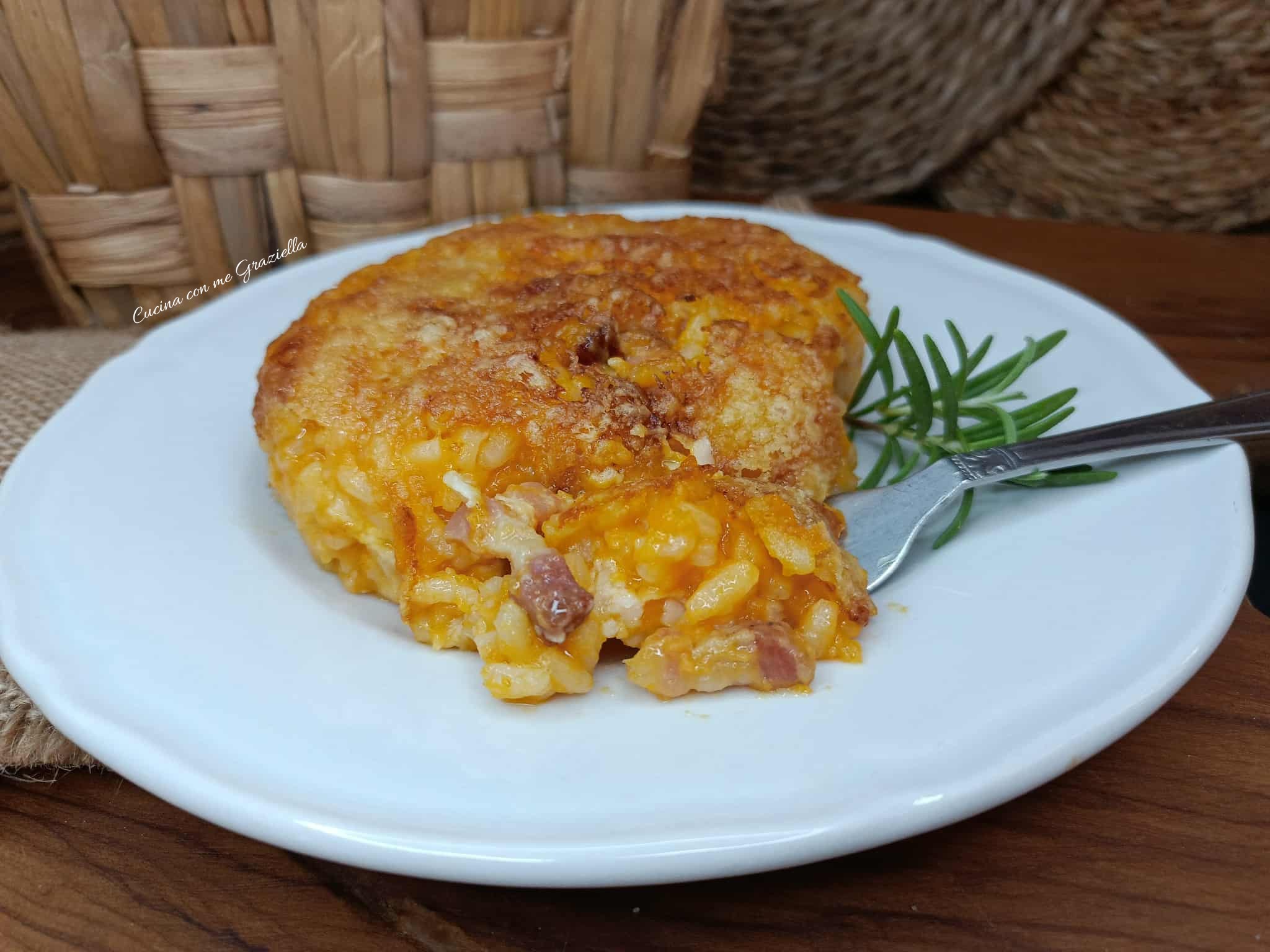 Sformato di riso con zucca e pancetta