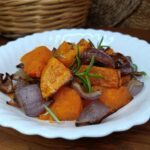 Zucca e cipolle in friggitrice ad aria