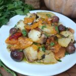 Baccalà al forno con patate e zucca