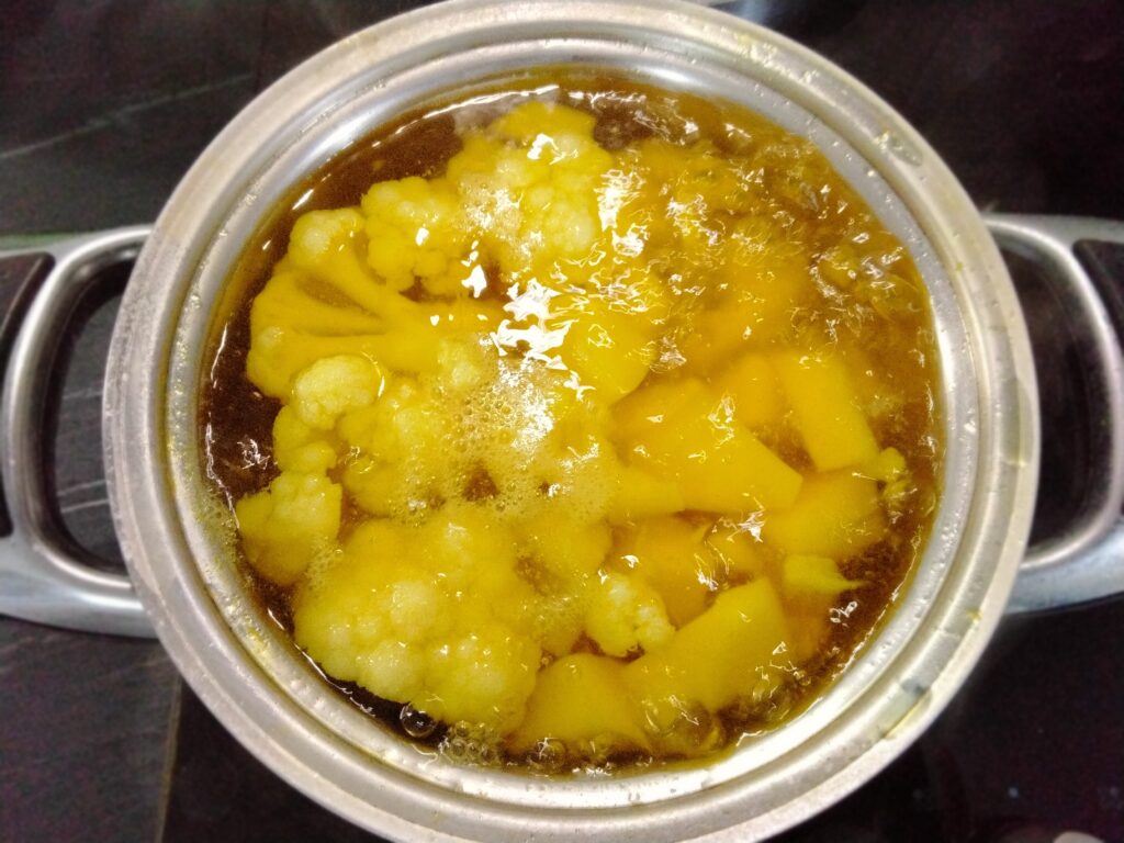 patate e cavolfiore cottura