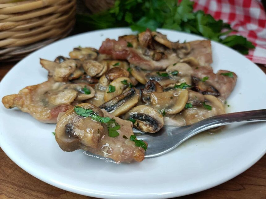 Scaloppine ai funghi in friggitrice ad aria