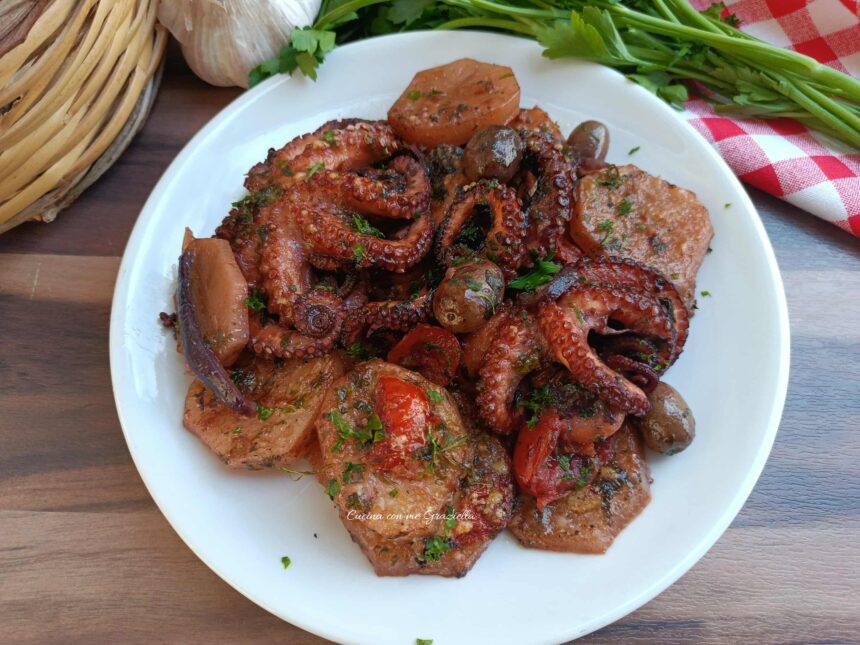 Tiella di polpo e patate