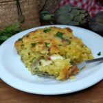 Riso al forno con zafferano carciofi e speck