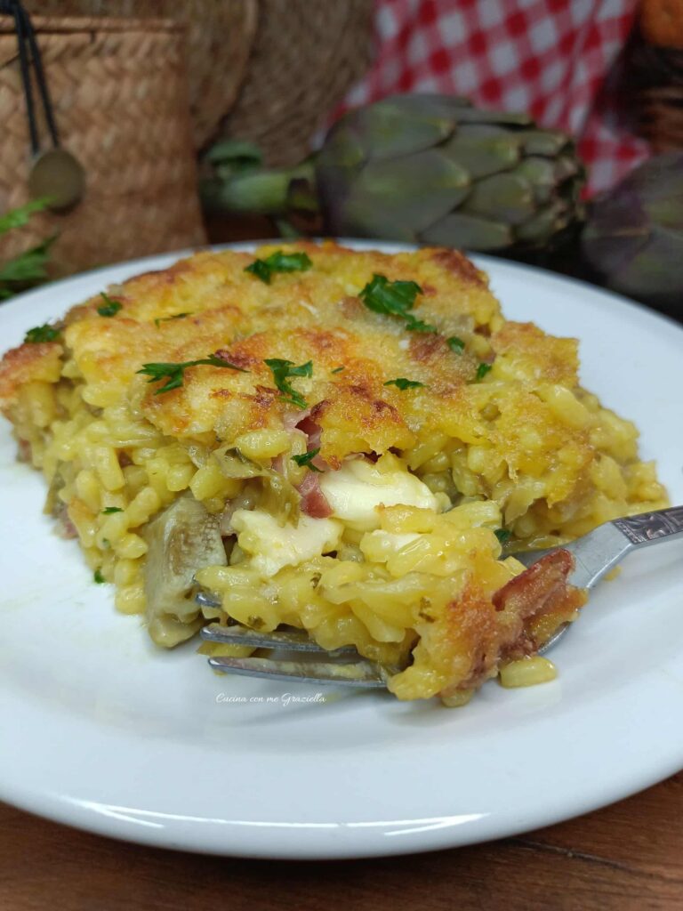 Riso al Forno allo Zafferano con Carciofi e Speck