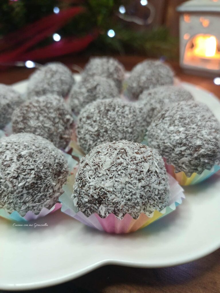 Tartufini con wafer al cioccolato e cocco