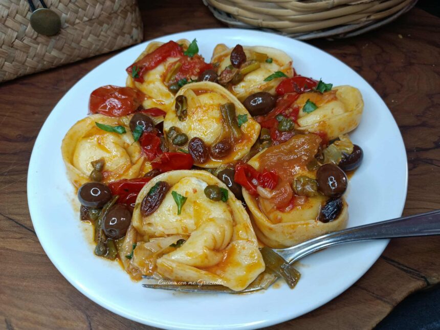 Tortelloni ripieni di patate e baccalà