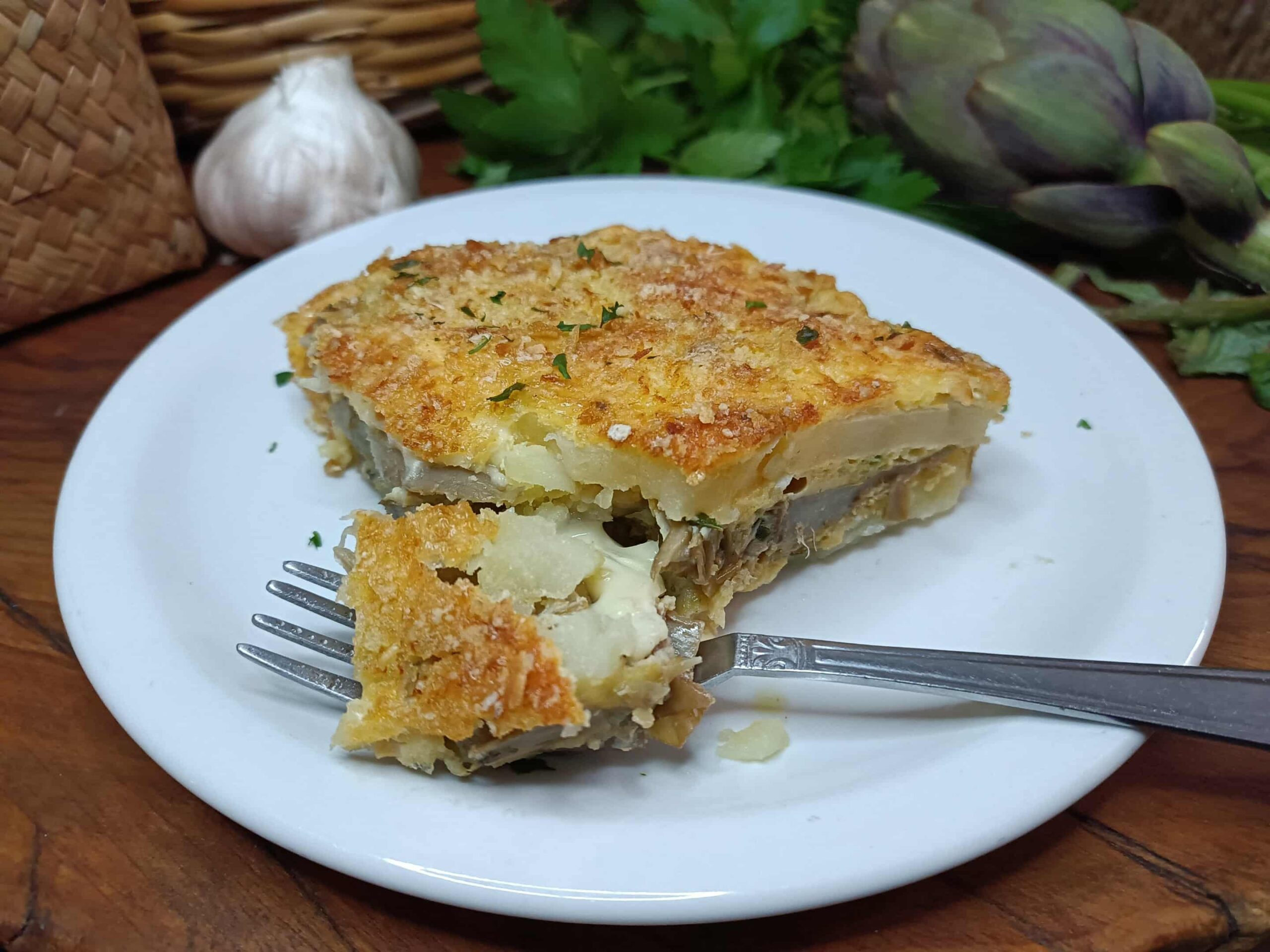 Tortino di patate e carciofi