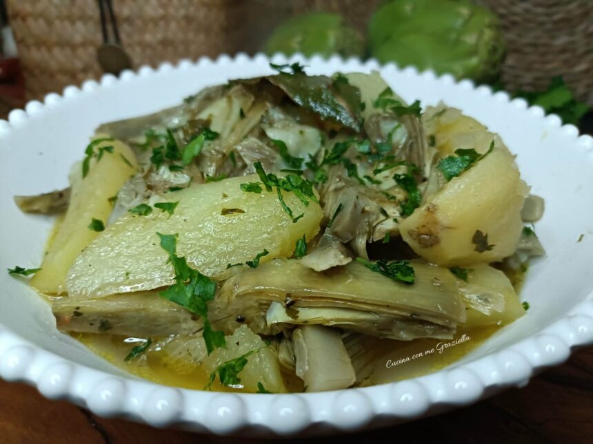 Carciofi in umido con le patate