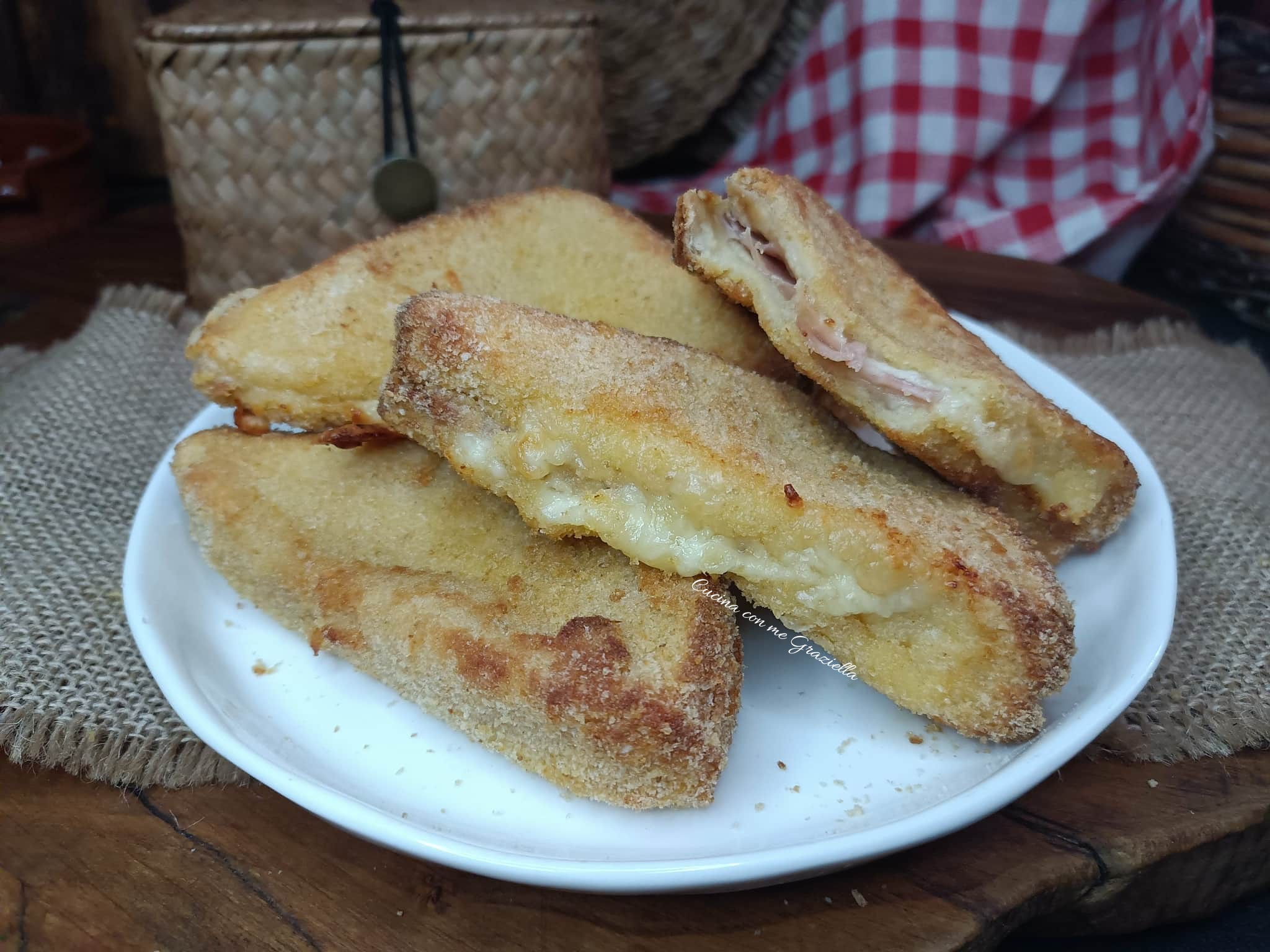 Mozzarella in carrozza in friggitrice ad aria
