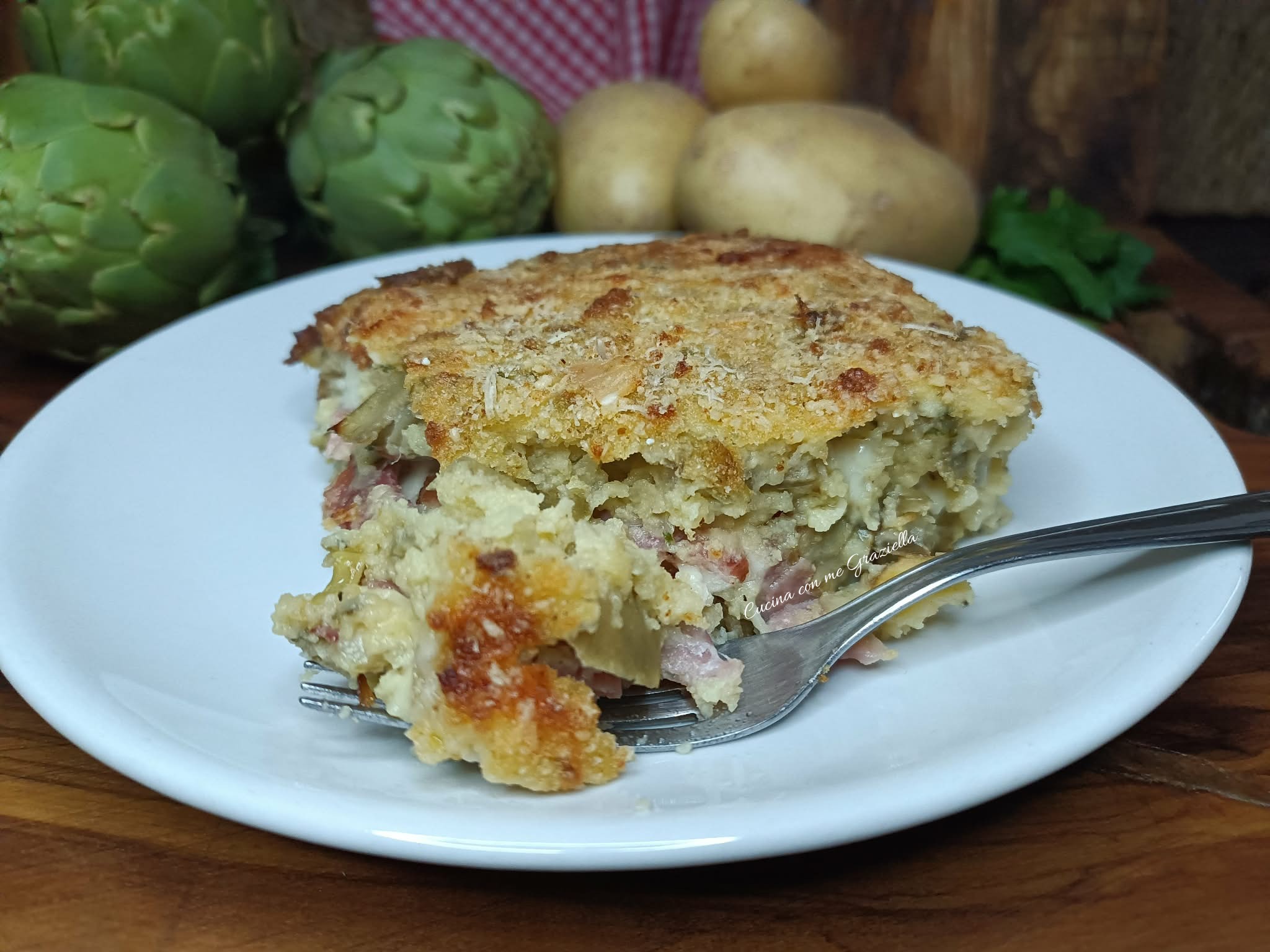 Pizza di patate e carciofi