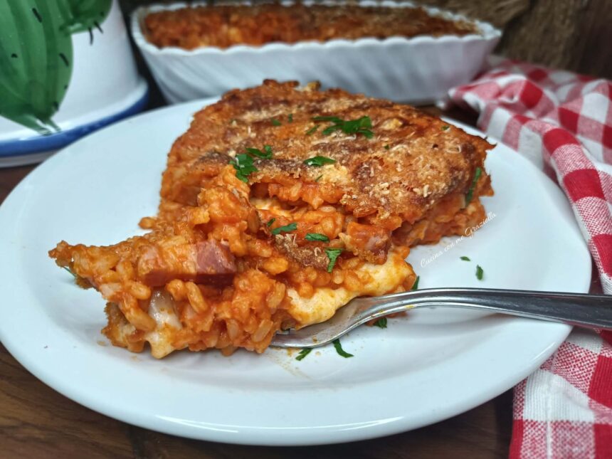 Riso all'amatriciana al forno