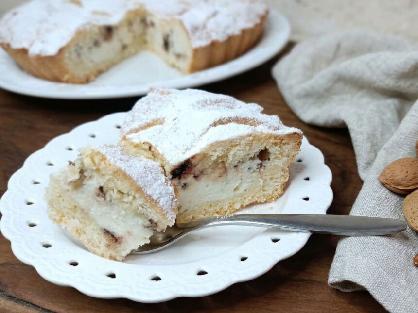 Crostata di ricotta alla pugliese con pasta frolla alle mandorle