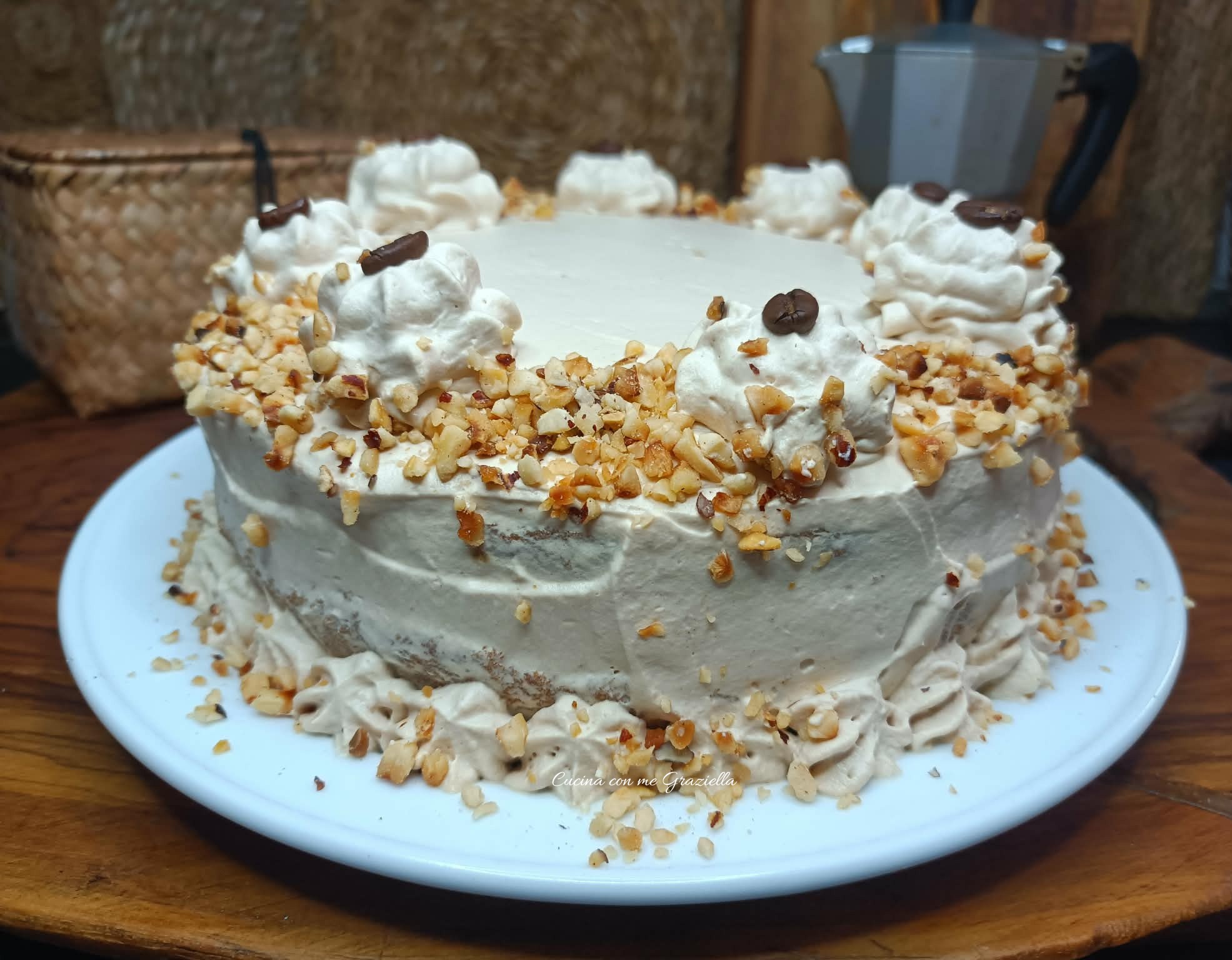 Torta al Caffè con Crema al Mascarpone e Panna