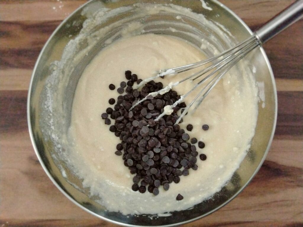 pastella pancake e gocce di cioccolato