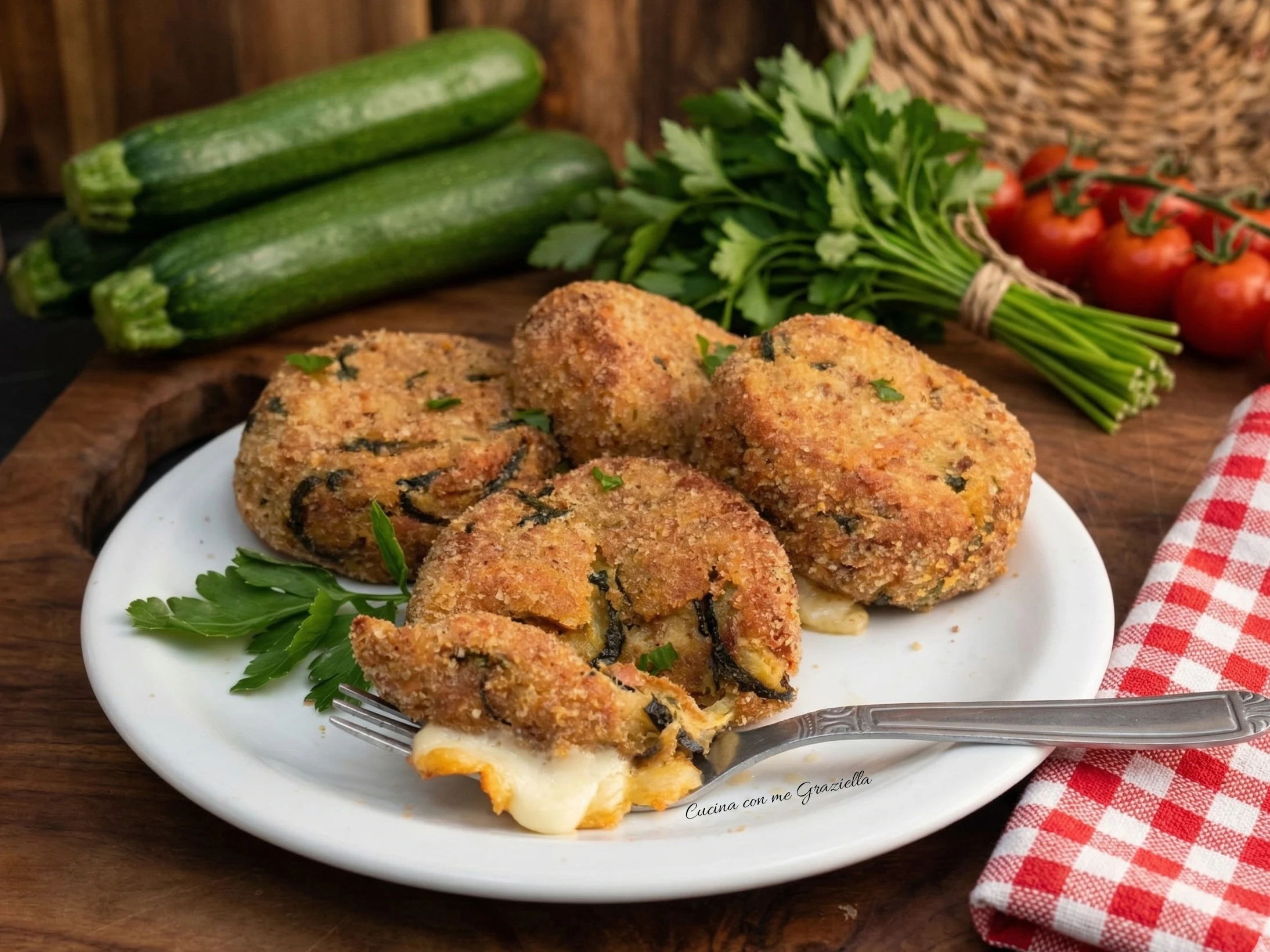 Burger di zucchine filanti