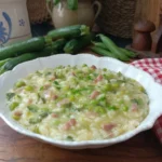 Minestra di riso piselli e zucchine