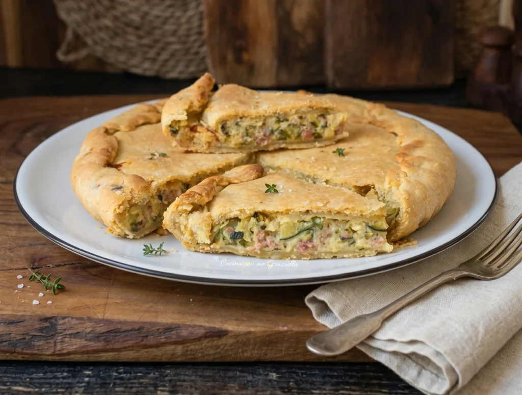 Pizza rustica salsiccia e zucchine 