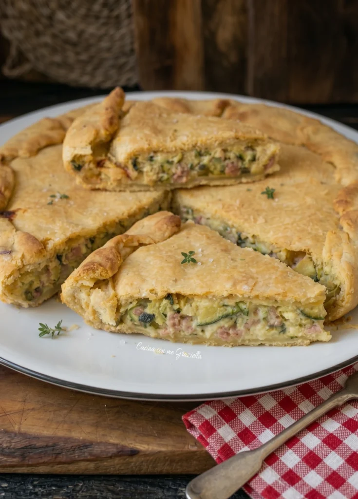Pizza rustica salsiccia e zucchine 