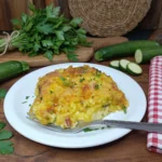 Sformato di riso allo zafferano zucchine e speck